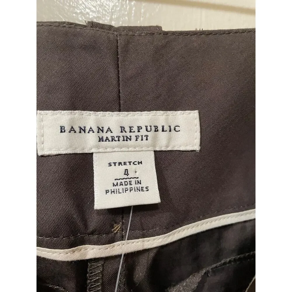 Banana Republic Martin Fit Shorts Brown Womens Tag Size 4 Regular Rolled Cuff